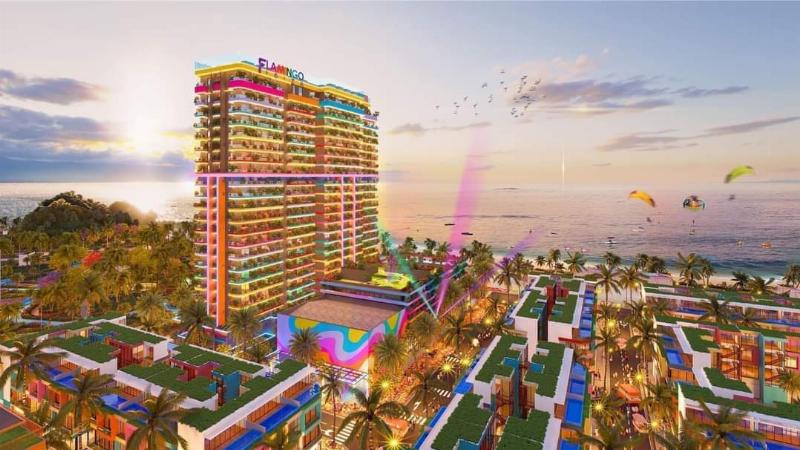 Toàn cảnh Khu du lịch sinh thái Biển Hải Tiến Thanh Hóa với các resort, quảng trường và cầu cảng